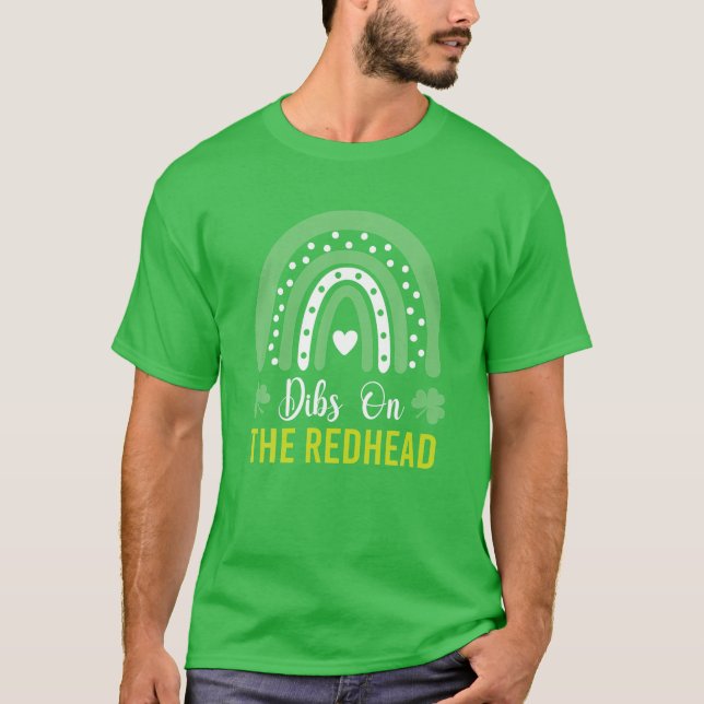 Camiseta Dibs On The Redhead St Patricks Day Funny Shamrock (Anverso)