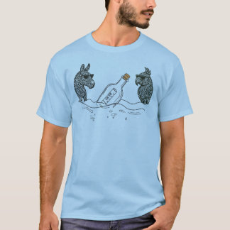 Camiseta Dibs & Parrot with a spirits bottle T-Shirt