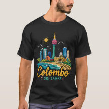 Dibujado a mano Colombo Sri Lanka Arte de viaje Pu