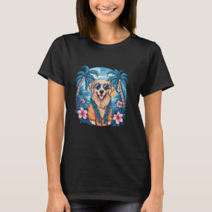 Camiseta Dibujado Retriever Verano Vibraciones Hawaianas Tr