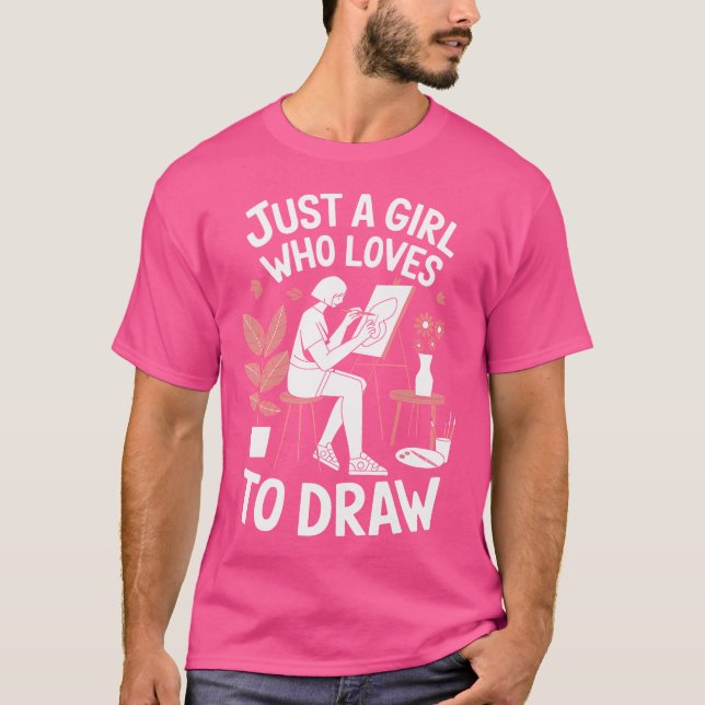 Camiseta Dibujar A Lover Sólo Un Chica Que Ama Dibujar Arti (Anverso)