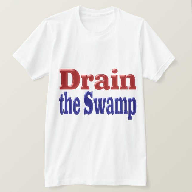 Camiseta Dibujar el texto azul rojo del pantano (Anverso del diseño)
