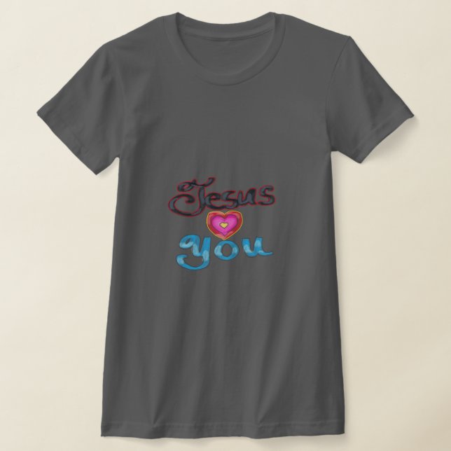 Camiseta Dibujar texto a mano ‘Jesús te ama’ damas (Distribución)