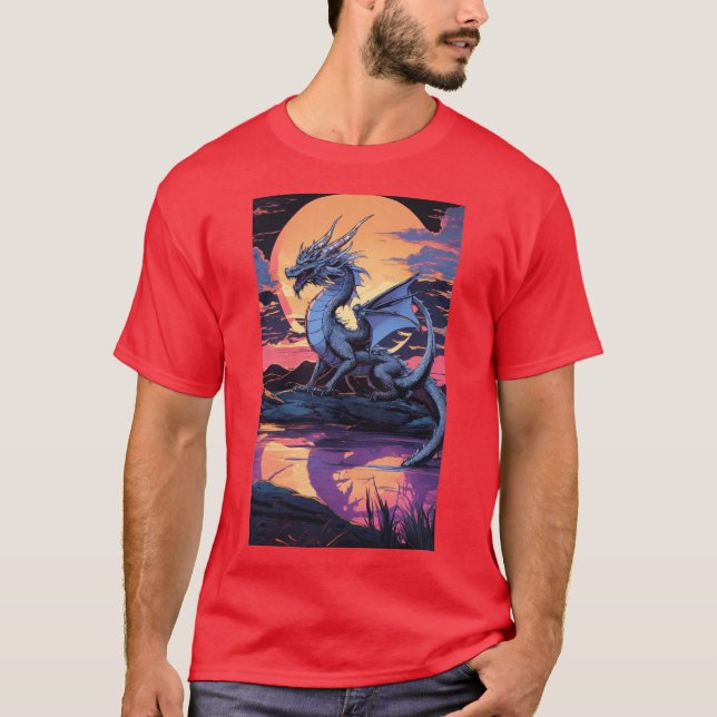Camiseta Dibujar un diseño de tatuajes de dragón feroz, int (Anverso)