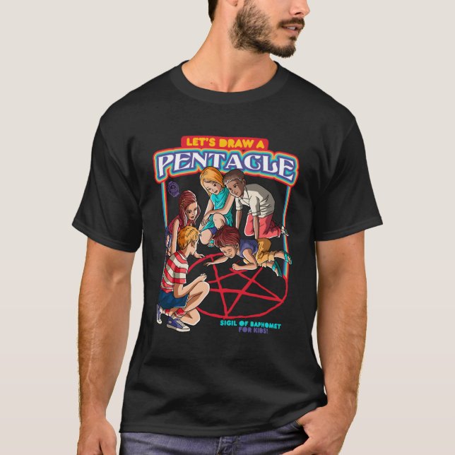 Camiseta Dibujemos Un Pentáculo Satánico Sigilia De Baphome (Anverso)
