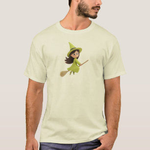 Camiseta Dibujo 3D de bruja Chibi feliz de Halloween