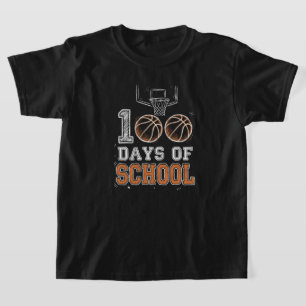 Camiseta Dibujo a lápiz divertido de baloncesto del 100º dí