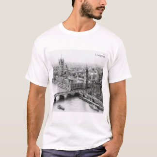 Camiseta Dibujo a lápiz en negro y blanco de Londres