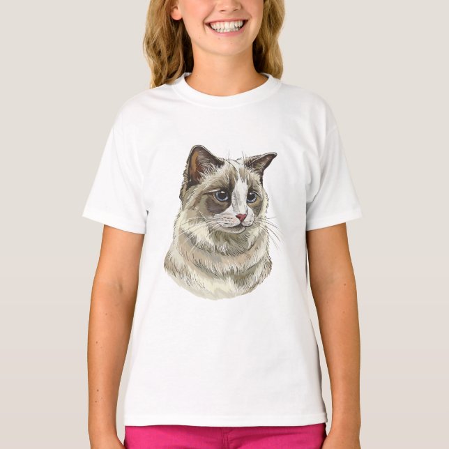Camiseta Dibujo a mano de gato Ragdoll luffy (Anverso)