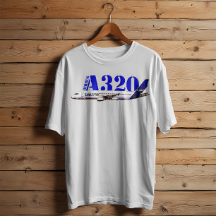 Camiseta Dibujo al acuarela del perfil del avión Airbus A32