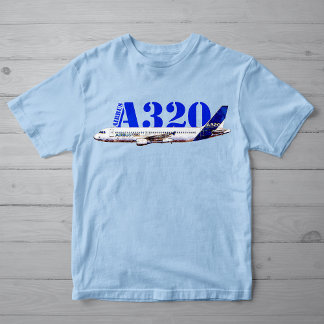 Camiseta Dibujo al aguarela del perfil del avión Airbus A32