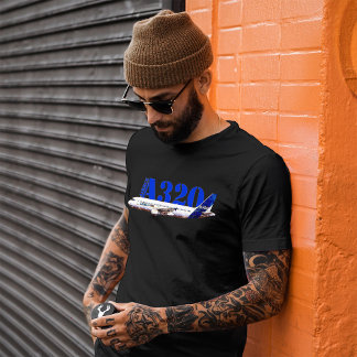 Camiseta Dibujo al aguarela del perfil del avión Airbus A32