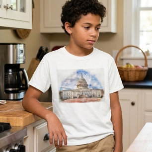 Camiseta Dibujo al pastel del Capitolio de los Estados Unid
