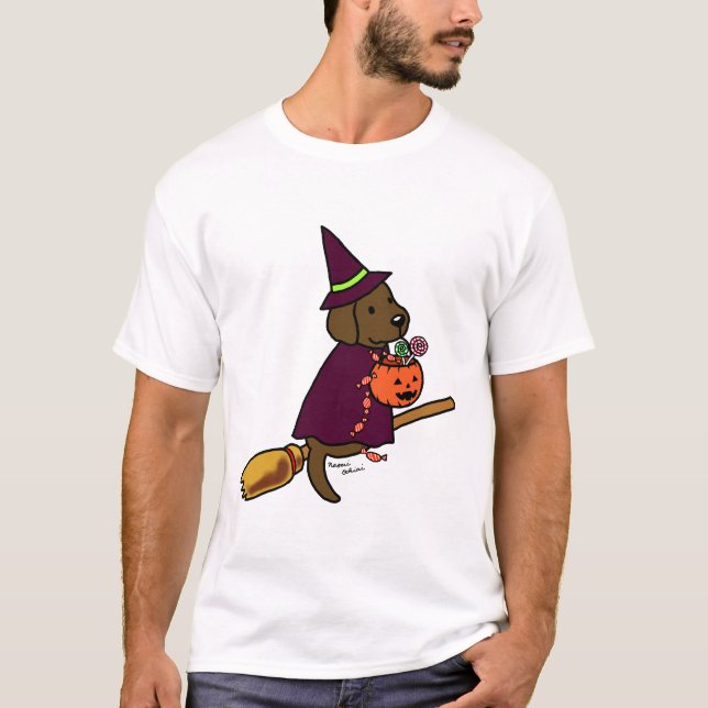 Camiseta Dibujo animado 1 de Labrador del chocolate de (Anverso)