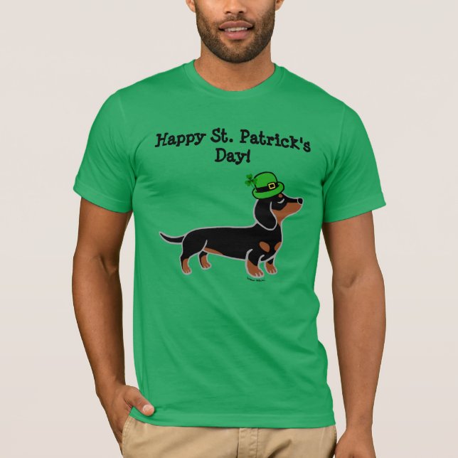 Camiseta Dibujo animado 5 del Dachshund del día de St (Anverso)