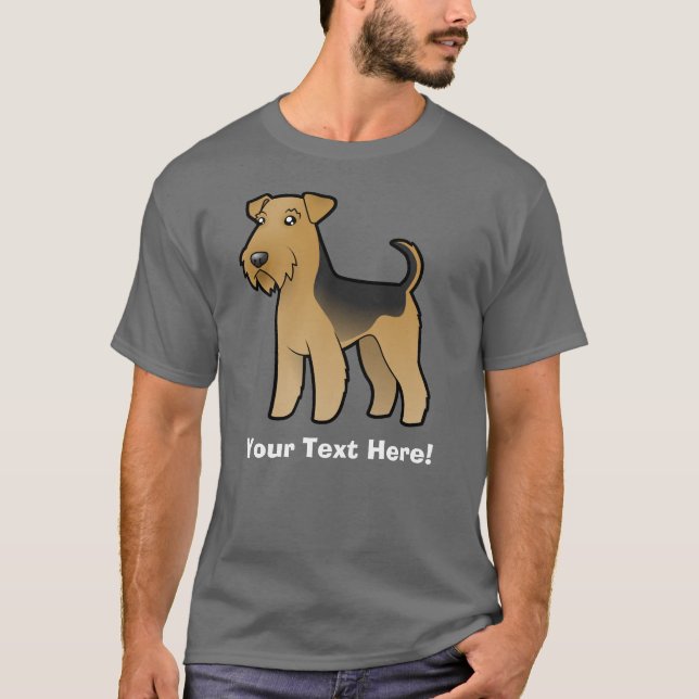 Camiseta Dibujo animado Airedale Terrier/Terrier galés (Anverso)