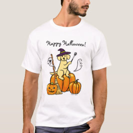 Camiseta Dibujo animado amarillo 2 de Halloween Labrador