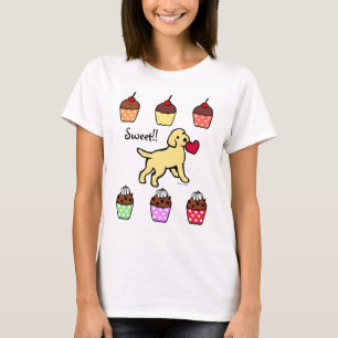 Camiseta Dibujo animado amarillo del corazón del perrito