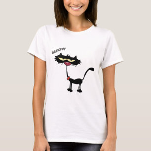 Camiseta Dibujo animado Charactrer del gato negro