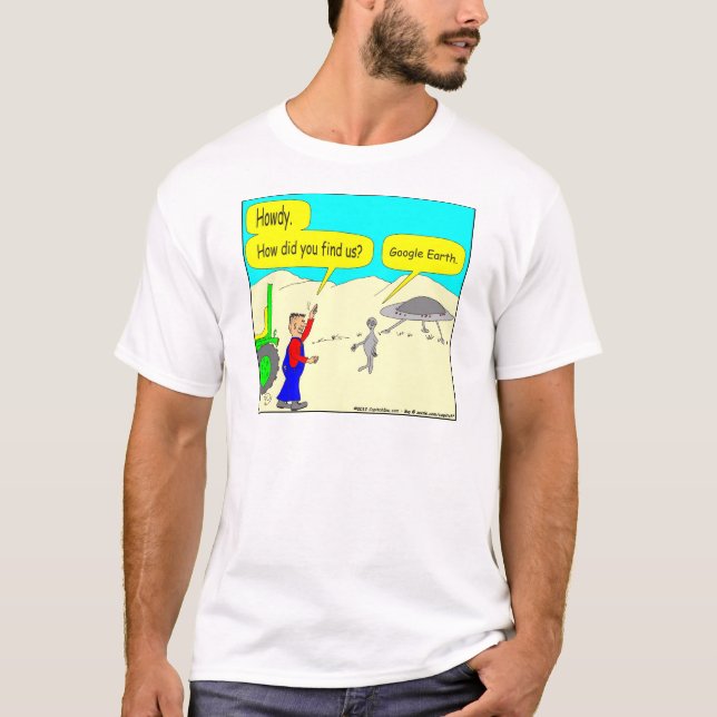 Camiseta Dibujo animado de 280 Google Earth en color (Anverso)