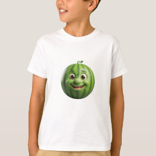 Camiseta Dibujo Animado de Cara de Sandía Divertida