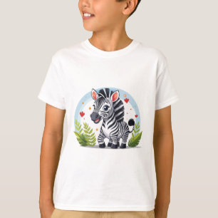Camiseta Dibujo animado de cebra lindo