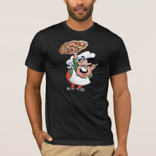 Camiseta Dibujo animado de chef de pizza italiana clásica