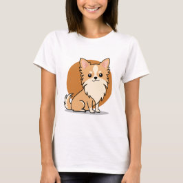 Camiseta Dibujo animado de Chihuahua lindo de pelo largo