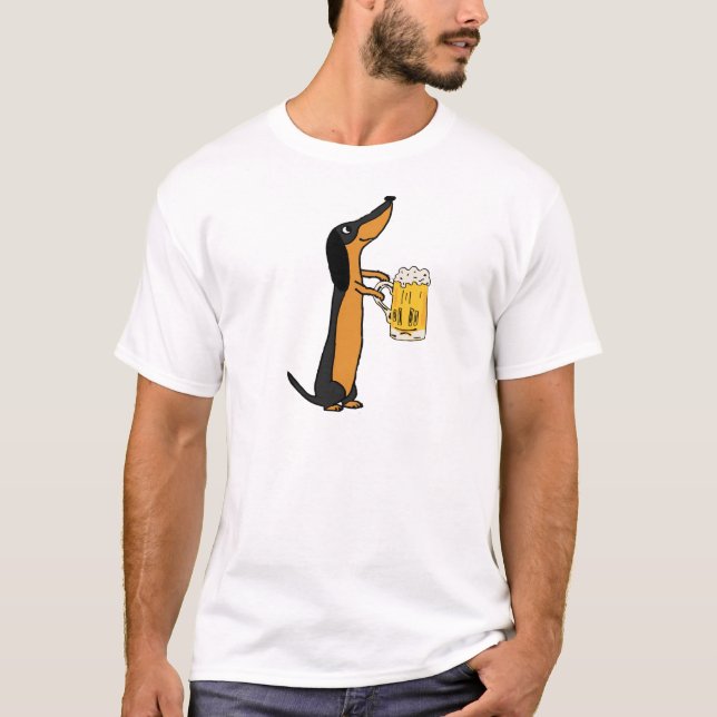 Camiseta Dibujo animado de consumición de la cerveza del (Anverso)