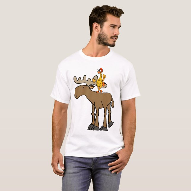 Camiseta Dibujo animado de goma divertido de los alces del (Anverso completo)