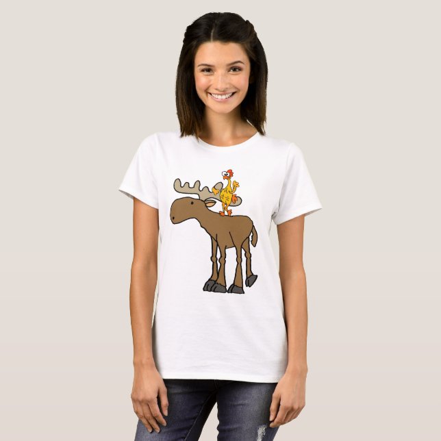Camiseta Dibujo animado de goma divertido de los alces del (Anverso completo)