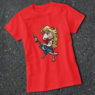 Camiseta Dibujo animado de guitarra de rock duro de glam me