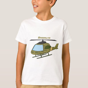 Camiseta Dibujo animado de helicóptero con camuflaje milita