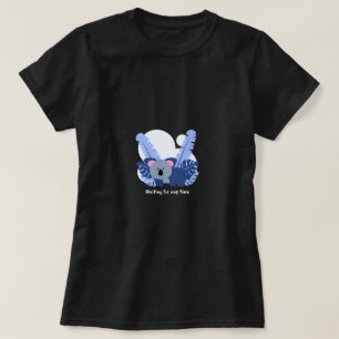 Camiseta Dibujo animado de koala lindo con hojas de palma P