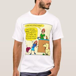 Camiseta dibujo animado de la coma de Oxford de la ciencia