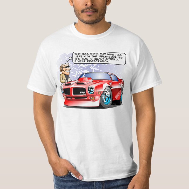 Camiseta Dibujo animado de la restauración del coche de (Anverso)