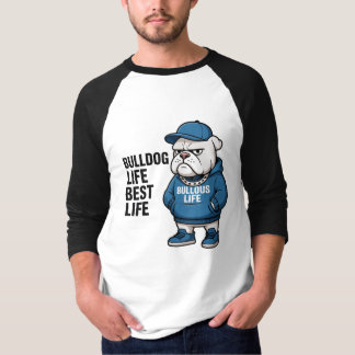 Camiseta Dibujo animado de la vida del Cool English Bulldog