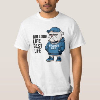 Camiseta Dibujo animado de la vida del Cool English Bulldog