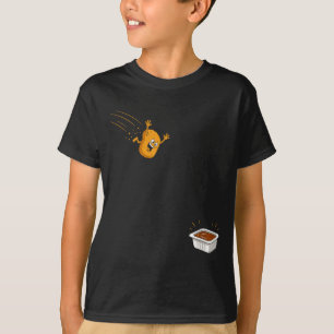 Camiseta Dibujo Animado De Nugget De Pollo Volador Divertid