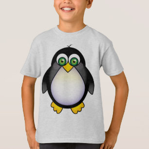Camiseta Dibujo animado de ojos verdes del pingüino