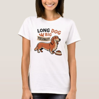 Camiseta Dibujo animado de perro largo con gran personalida