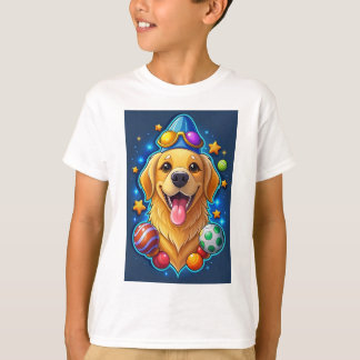 Camiseta Dibujo animado de perro Retriever dorado feliz