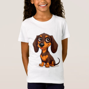 Camiseta Dibujo animado de perro salchicha cachorro dulce