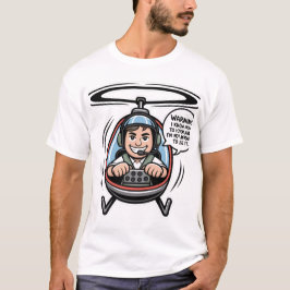 Camiseta Dibujo animado de piloto de helicóptero confiado c