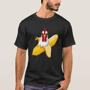 Camiseta Dibujo Animado de Plátano de Pollo Divertido para