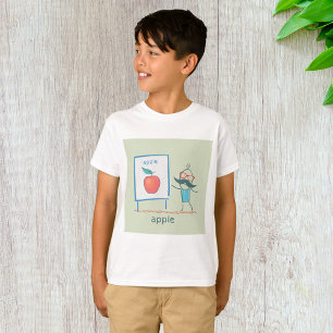 Camiseta Dibujo Animado De Profesor Manzana Diversión Apren