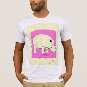 Camiseta Dibujo animado de rinoceronte estilo vintage