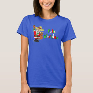 Camiseta Dibujo animado de Santa del español de Feliz