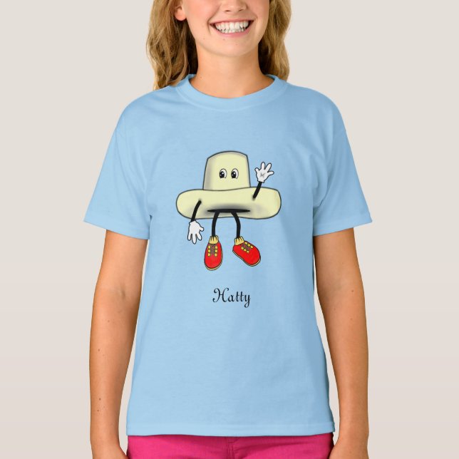 Camiseta Dibujo animado de sombrero feliz (Anverso)