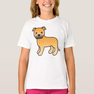 Camiseta Dibujo animado de Staffordshire Bull Terrier cerva